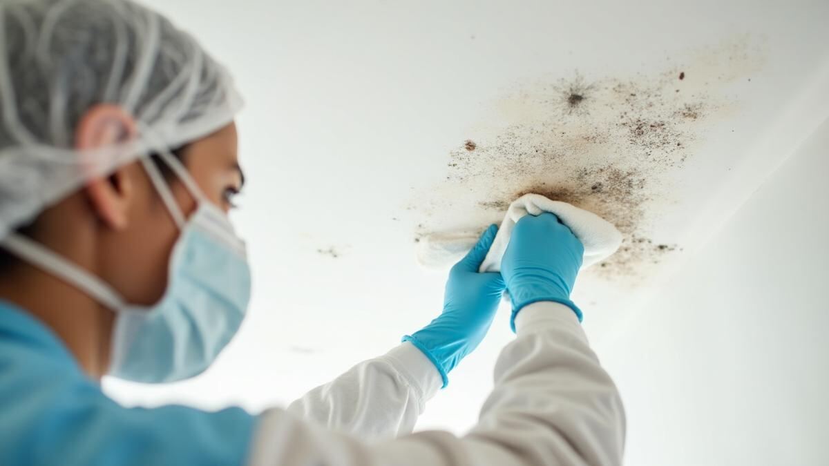 How to clean mould off a ceiling safely, and when to stop and call someone